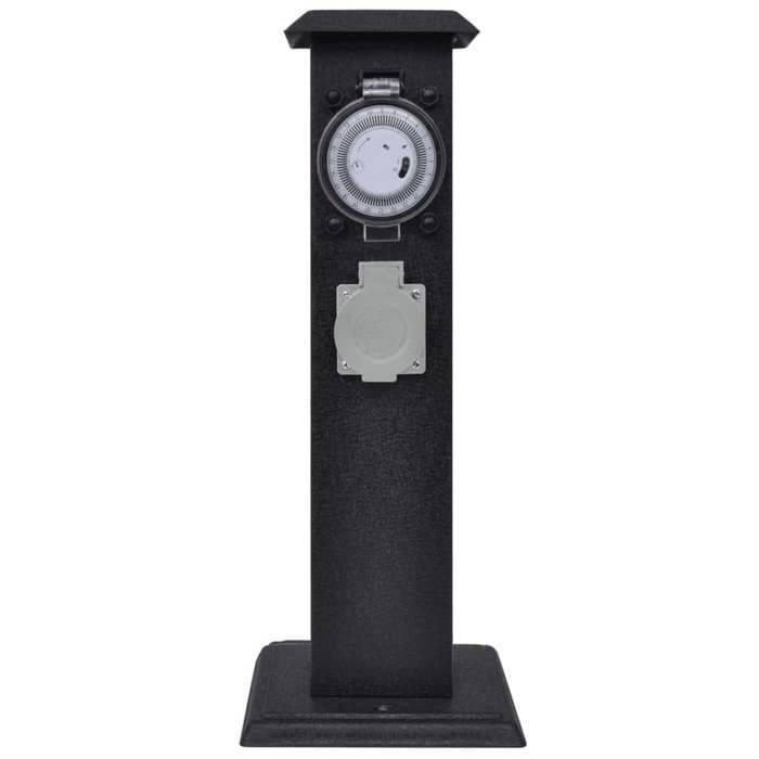 VidaXL Borne Jardin Électrique 2 Prises avec Minuterie Bloc Prises Extérieures 41234