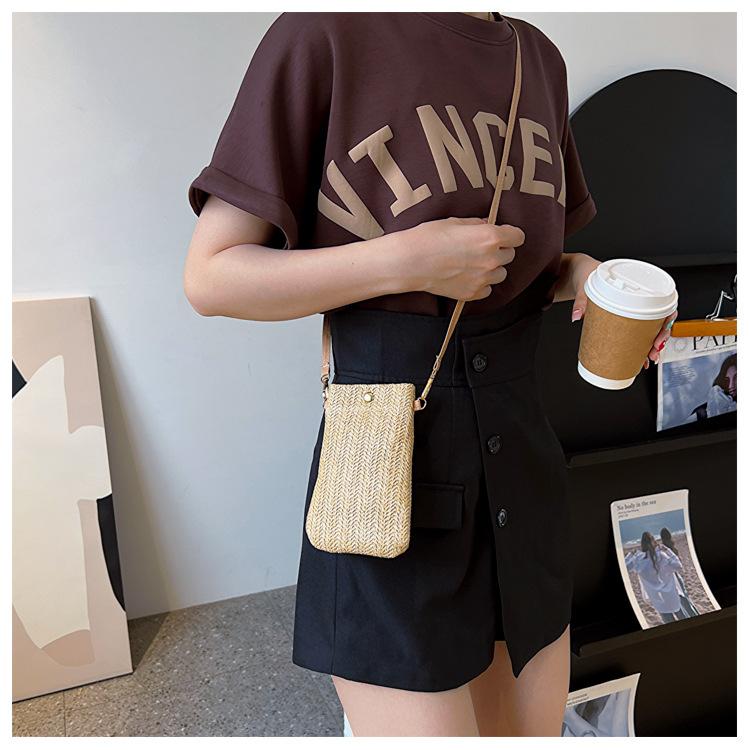 Straw Woven Shoulder Bag for Women, Trendy Sunflower Crossbody Purse, Soft Casual Handbag KTB