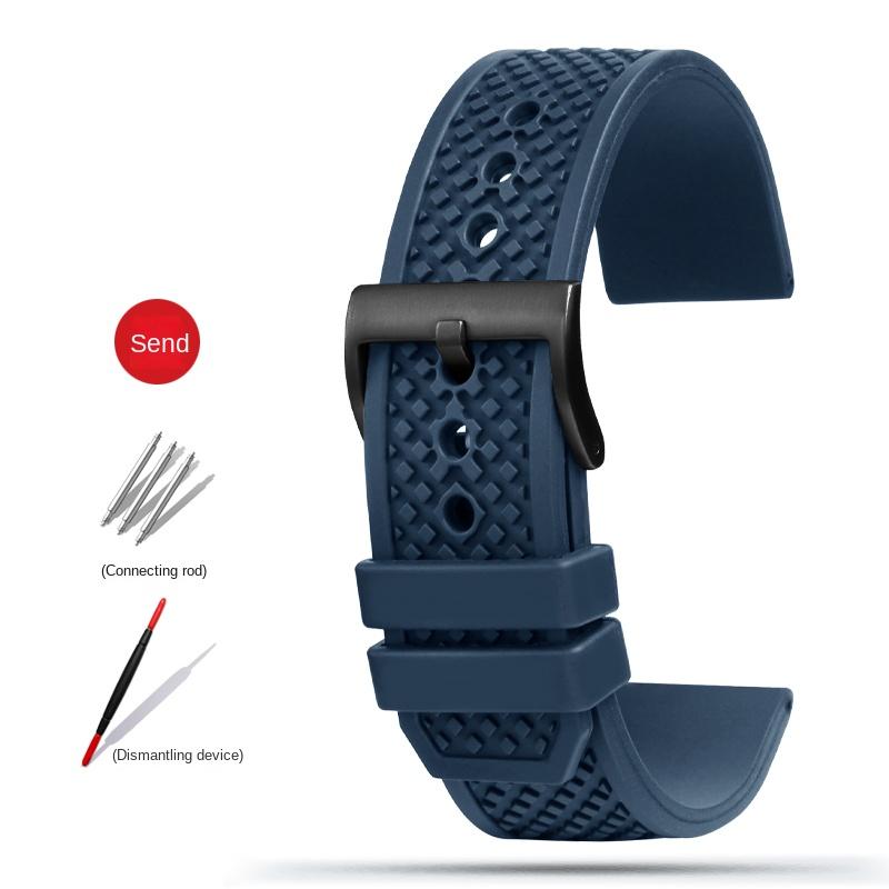 

For Citizen Blue Angel AT8020 first generation watchband AT8020-54L fluoro rubber Strap waterproof blue watch band accessories 23mm