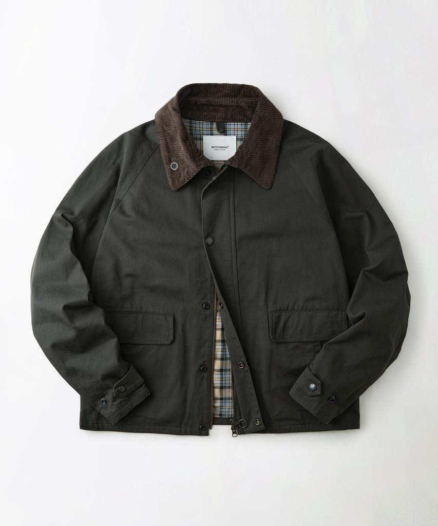 Outstanding Corduroy Collar Short Jacket_Olive Green