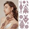 Henna Lace Tattoo Sticker for Back of Hand - Brown, Disposable, Water-Transfer