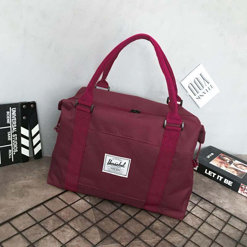 

Дорожная сумка Женская портативная, легкая и простая дорожная сумка Большая вместительная дорожная сумка Водонепроницаемая сумка через плечо Спортивная сумка He is a size 16. бордовый