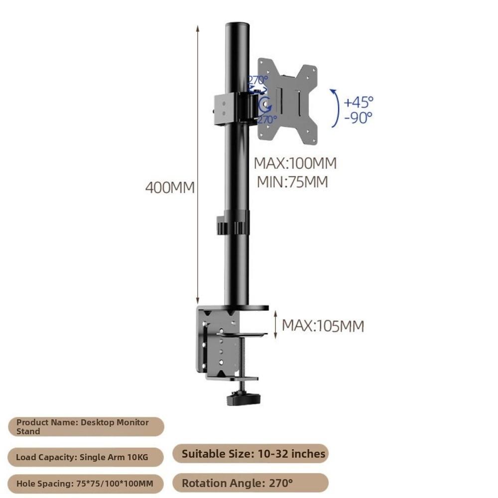 Rotating Monitor Stand 1/2/3 Screen Height Adjustable Dual Screen Monitor Mount Mechanical Arm Heavy Duty Clamp on Monitor Arm