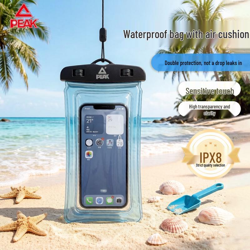 Transparent Waterproof PVC Phone Bag with Touchscreen and Floating Sand Design for Diving and Photo Taking