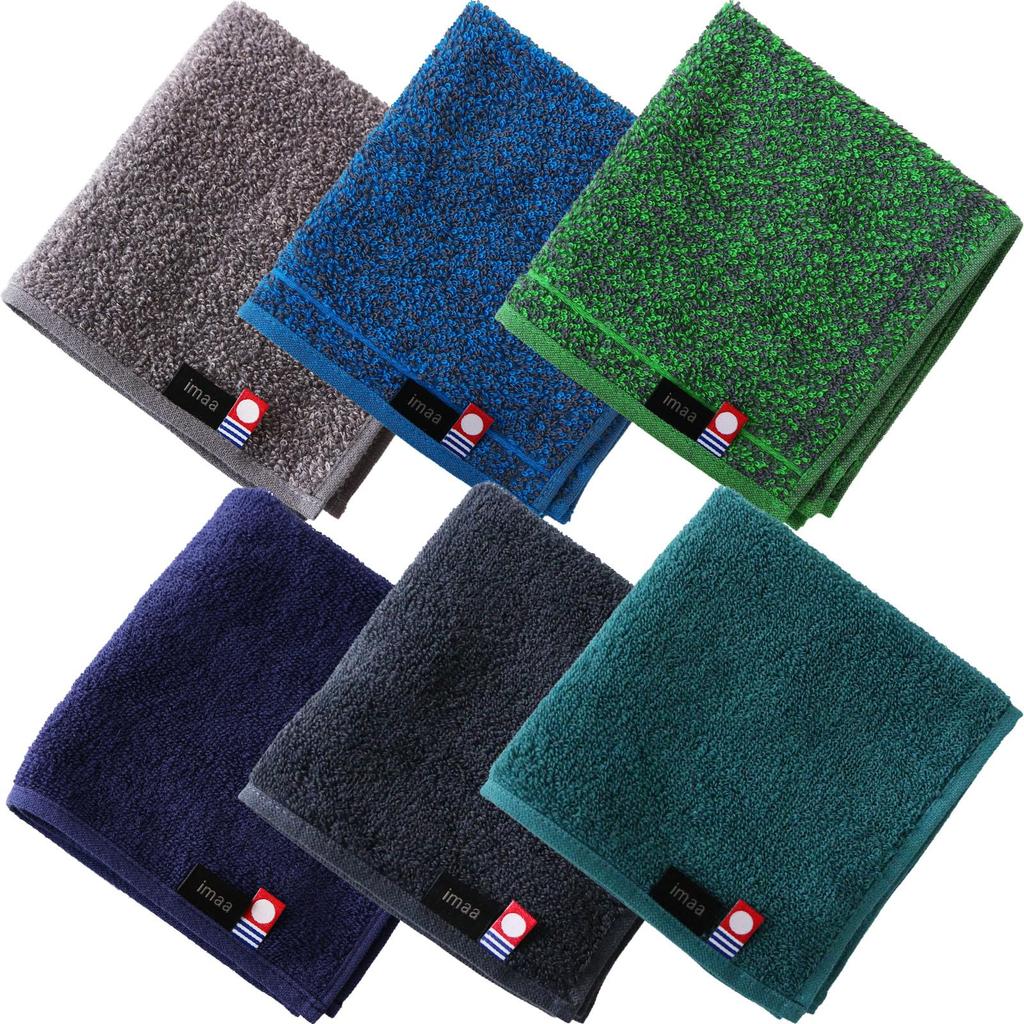 Imaa Imabari Certified Hand Set of Made In G Assortment Towels/Handkerchiefs, 6, Japan, 100% Cotton, Vacuum-Compressed Pack, (6 Count)
