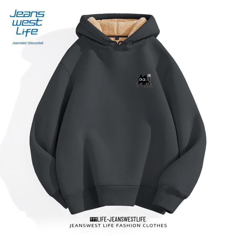 

Jeanswest Men s Winter Fleece-Lined Hooded Sweatshirt M