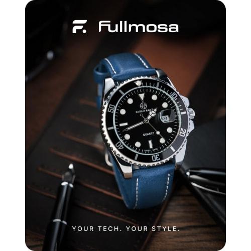 Fullmosa Genuine Leather Watch Band, 22mm Top Grain Leather Strap, Replacement Watch Strap, Smartwatch Band for Men and Women (22mm, Dark Blue)