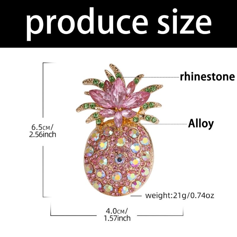 Sparkling Rhinestones Pineapple Brooch Featuring Vibrant Enamel Design Perfect For Fashion Accessory Gift