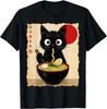 Anime Cat Ramen Japanese Funny Cat Graphic Tees Anime Gift Unisex T-Shirt