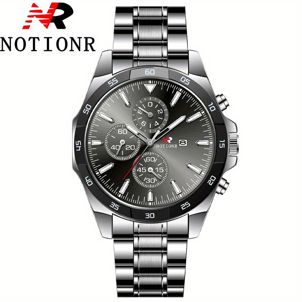 Notionr Classic Quartz Men S Watch Date Display Men S Watch серебряный серый