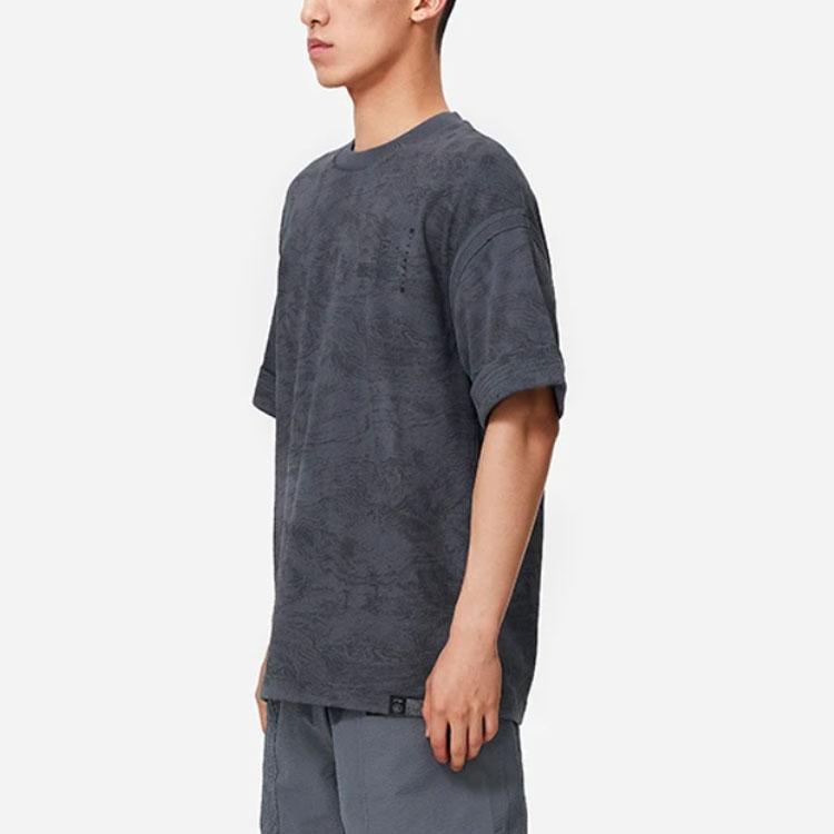 Li-Ning X Jackie Chan Co-Branded Sports Lifestyle Loose Short Sleeve T-Shirt Men Tops Thunderstorm-Grey AHSS209-3