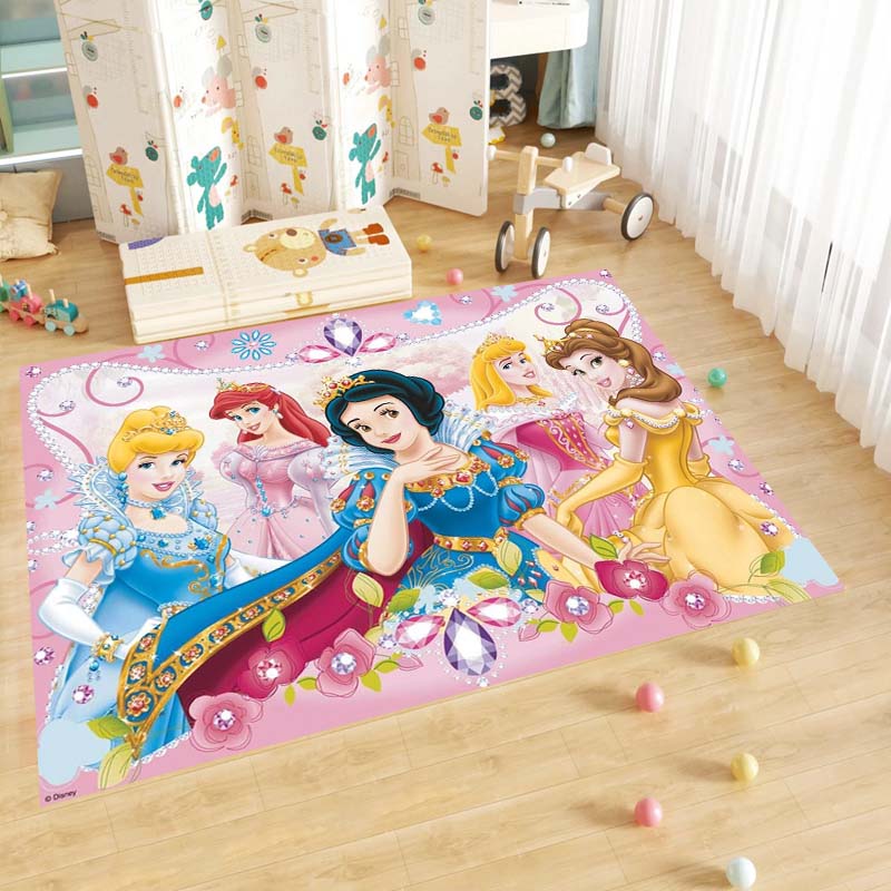 Cute cartoon rug with princess anime pattern, non-slip, machine washable, suitable for living room, bedroom, and home use.-22