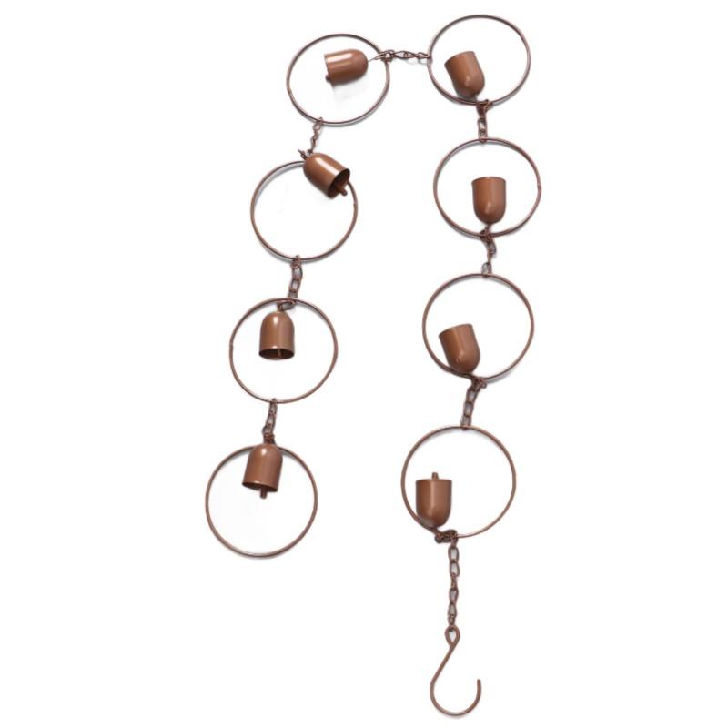 120CM Decorative Rain Chain, Bell Shaped Hanging Chime, Creates Soothing Water Sounds, for Gutter Drainage, Parks, Courtyard