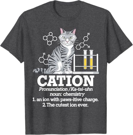 Cat Chemistry Humor Science Teacher Gift for Cat Mom Dad TShirt Funny Chemist Lover Graphic Outfit Saying Tee Short Sleeve Tops