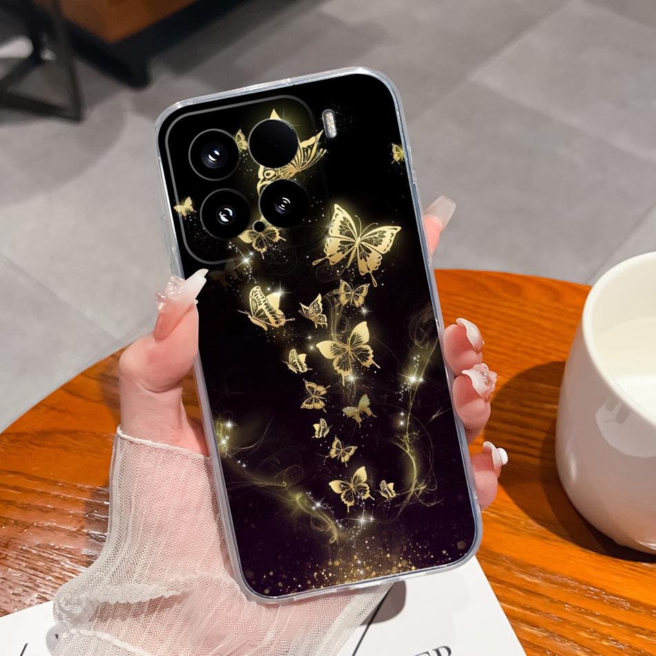 Leisure Flower Case For Xiaomi 15 Pro Clear Phone Bags Colourful Soft Back Cover For Xiaomi15 15Pro Silicone Anti Drop Housing