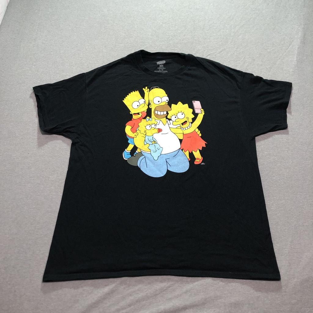 The Simpsons T Shirt Men's Large Graphic Print Cartoon Lounge Black Tee