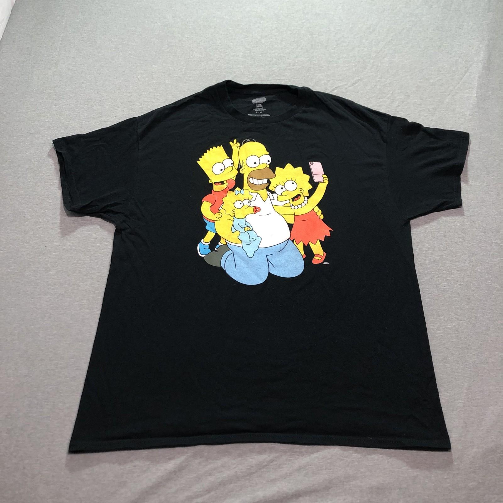 The Simpsons T Shirt Men s Large Graphic Print Cartoon Lounge Black Tee XXL