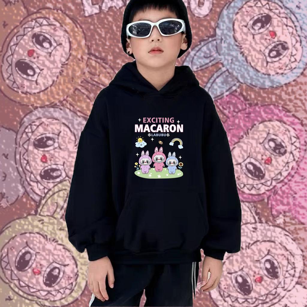Dětská mikina Nová trendy Labubu Dětská Roztomilá Kreslená Ležérní Denní Mikina 100-160cm Chlapci Dívky