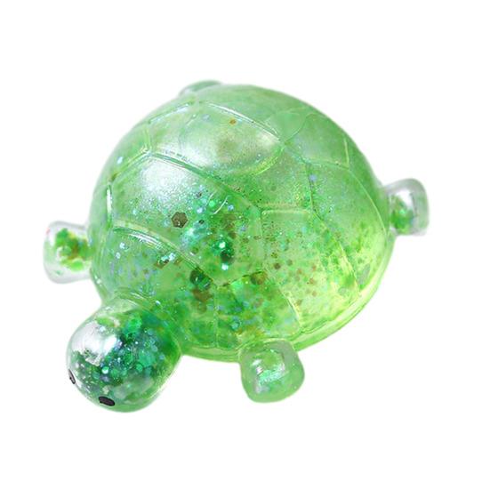 1/4Pcs Glitter Turtle Sugar Stress Ball Anxiety Relief Clear Tortoise Squeeze Toy Stretchy Slow Rising Relaxing Animal Pinch Fidget Toy