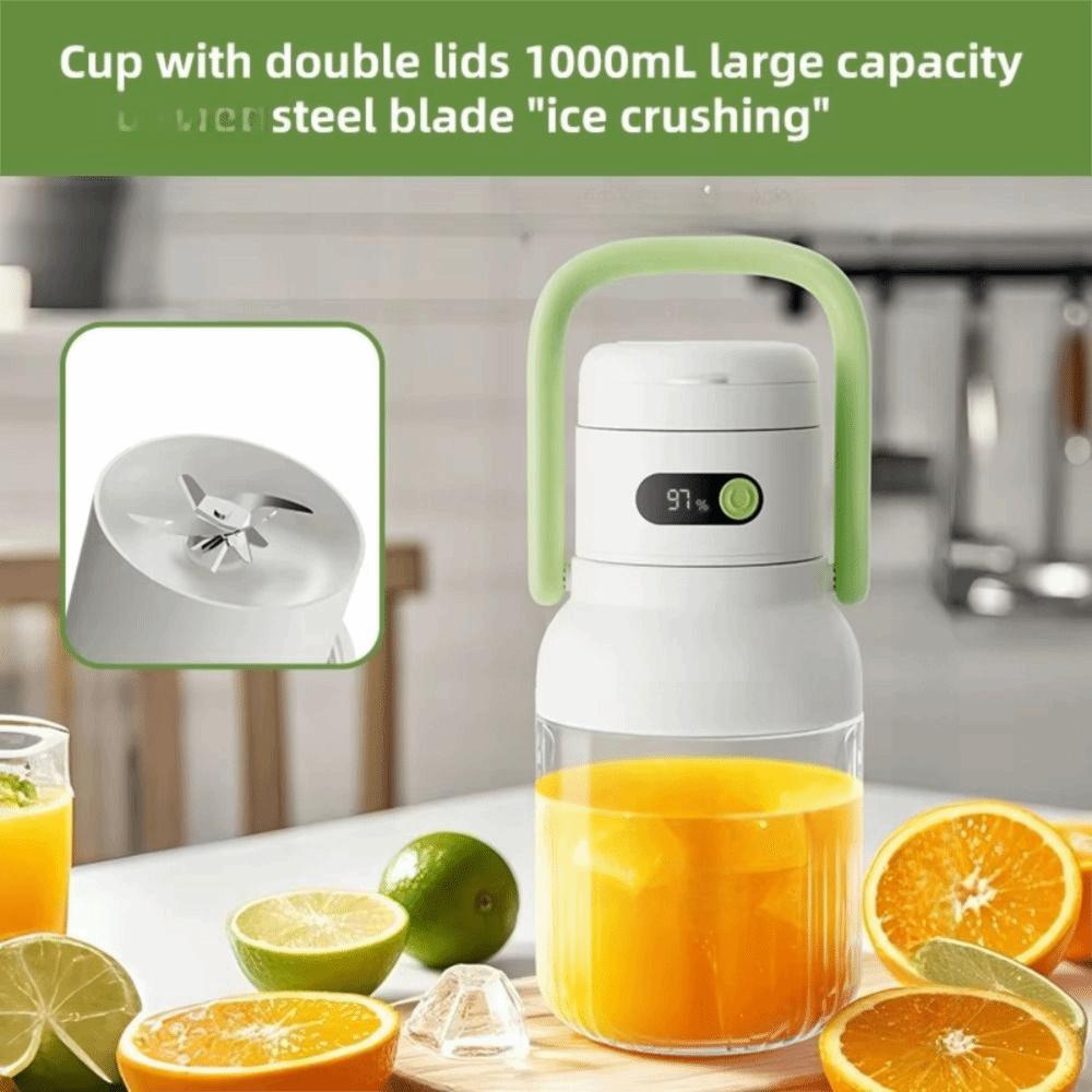 With Two Lids Electric  Fruit Blender Cordless Automatic Juicing Cup BPA-Free Smoothie Maker  Home