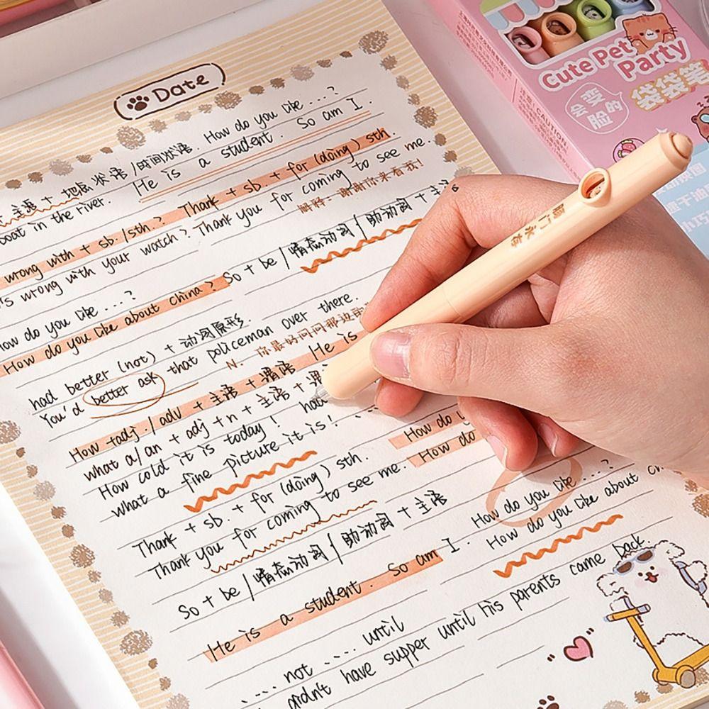 4PCS/Set Quick-drying Short Pen Capybara Panda Ballpoint Pen High Quality Pocket Pen  School Office