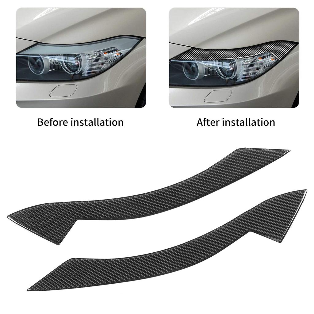 Carbon Fiber Headlight Eyebrows, Durable Protective Eyelid Trim Pair for Z4 E89 2009-2015, Premium Glossy Finish, Easy Installation, Long Life