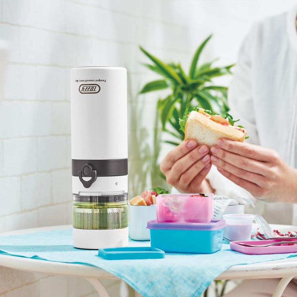 Toffy Portable Brew Bottle K-CC3 (Pale Aqua) Vacuum Insulated Bottle with Dripper, ImmersionPermeable CoffeeTea, Includes Filter, Keeps Freshly