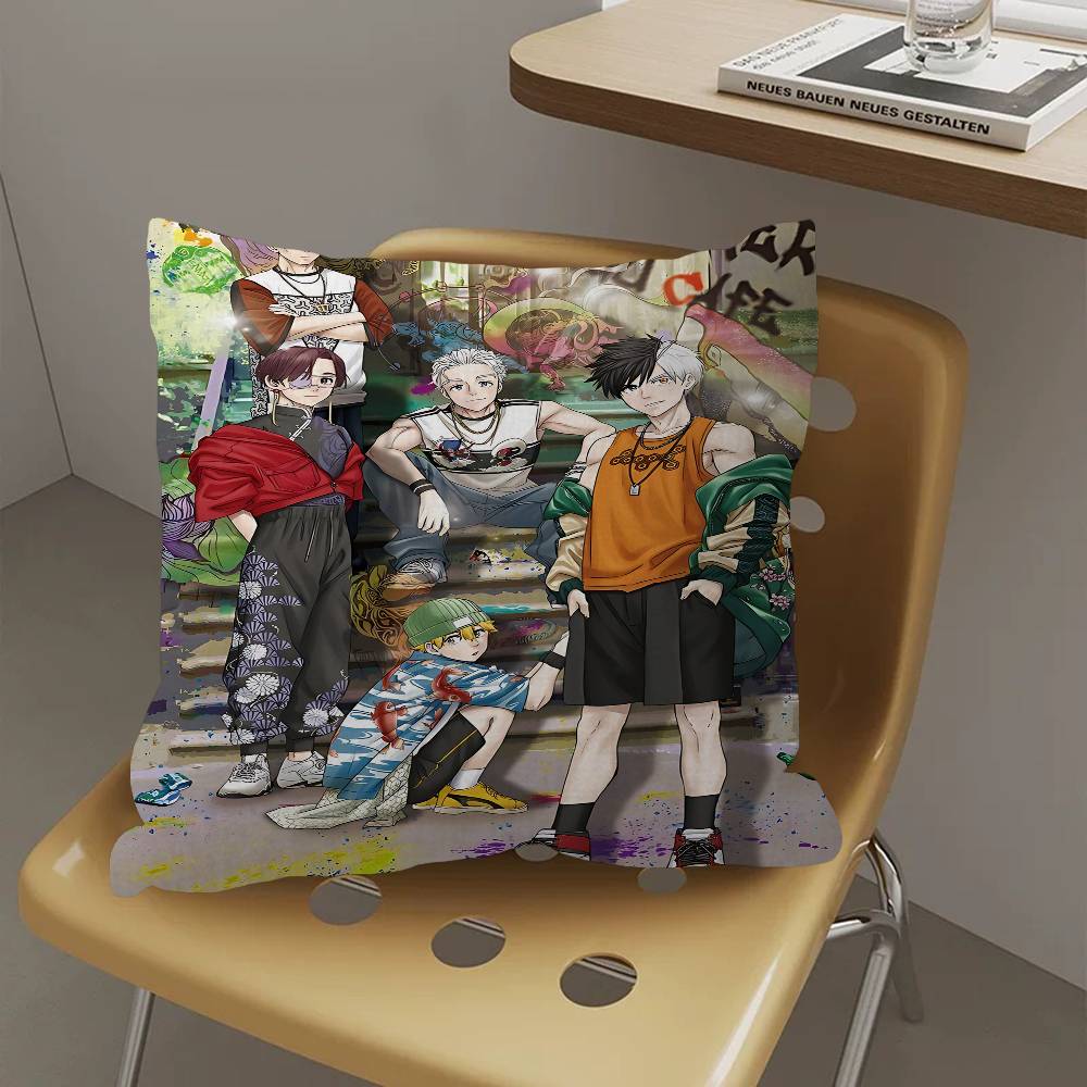 Anime Wind Breaker Decorative Room Aesthetics Pillow Case Home Decor Bedroom Sofa Bed Couch Pillow Cover 45x45