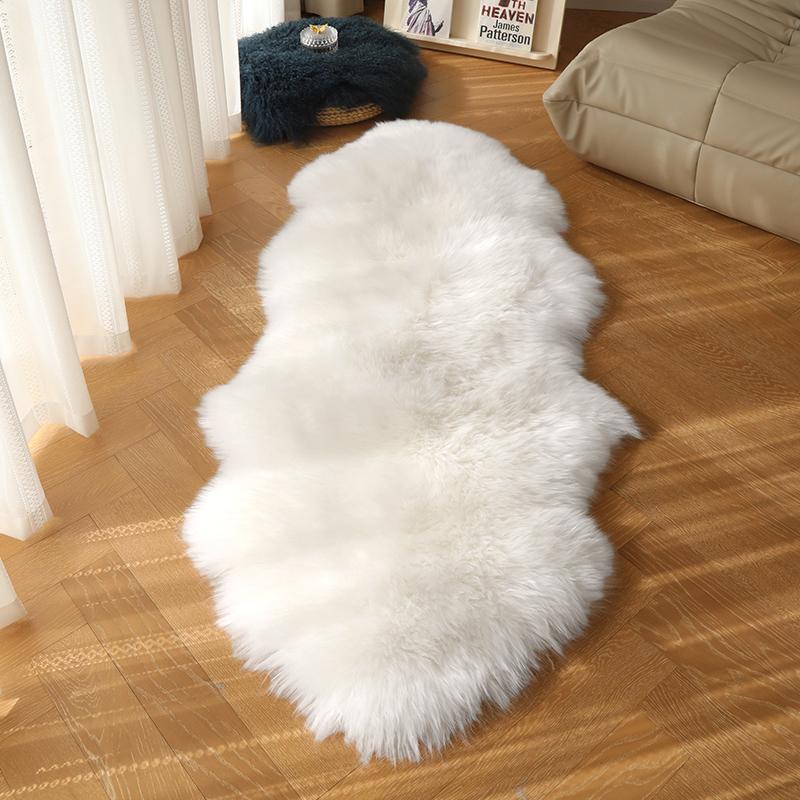 Langer Streifen Teppich Flauschig Weich Kunstfell Plüsch Schlafzimmer Nachttisch Teppiche Mädchenzimmer Weiß Wohnkultur Teppiche Pelziger Stuhl Kissen