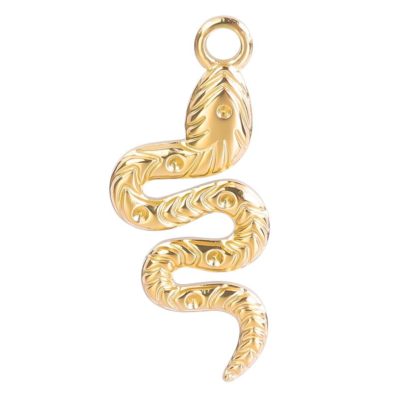 Different Style 3pcs Serpent Charm Stainless Steel Pendant Snake Pendant Charms For Jewelry Making Supplies Animal Punk Material