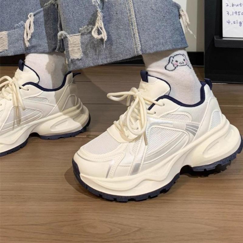 New women's shoes platform mesh breathable fashion versatile spring retro sports casual lightweight dad shoes women