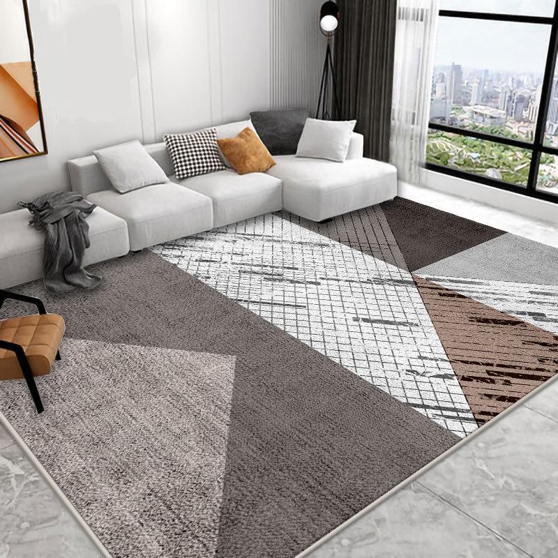 Geometric Crystal Velvet Carpet - Dirt-Resistant Floor Mat for Living Room and Coffee Table