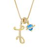 Fresh English Flower Letter Necklace - Delicate Girl's Charm Pendant