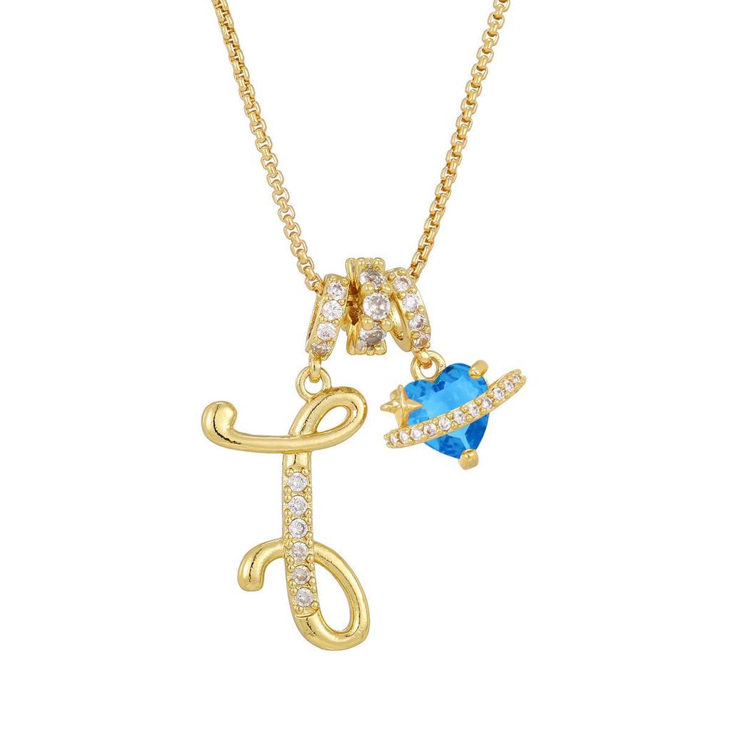 Fresh English Flower Letter Necklace - Delicate Girl's Charm Pendant