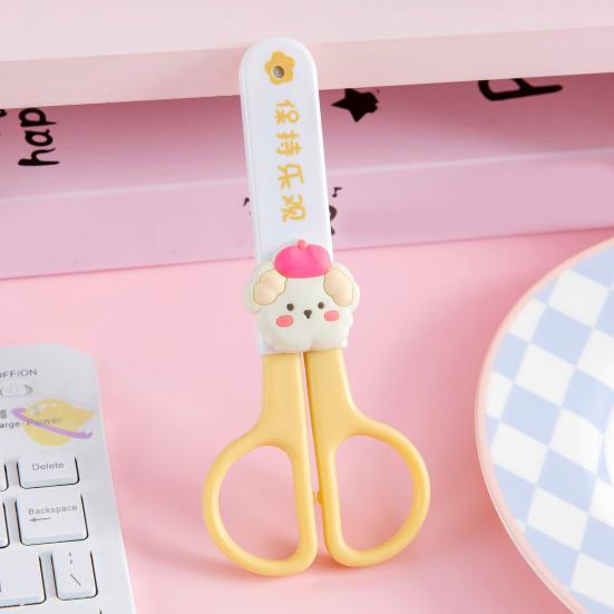 Kids Safety Scissors with Protective Case Ergonomic Handle Paper Cutting Scissors Kindergarten Craft Supplies