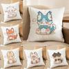 Cute Cure Animal Angry Pillow Case Comfort Sofa Bed Silky Elegant Invisible Zipper Decorative Cushion Cover