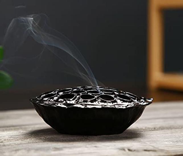 

Ansimple Lotus Flower Incense Burner, Incense Holder, Incense Holder with Lid, Antique Style Ornament