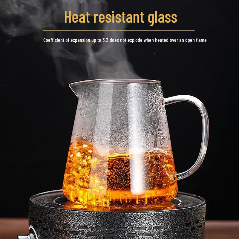 ZISIZ Thickened Glass Fair Cup Tea Server with Integrated Filter