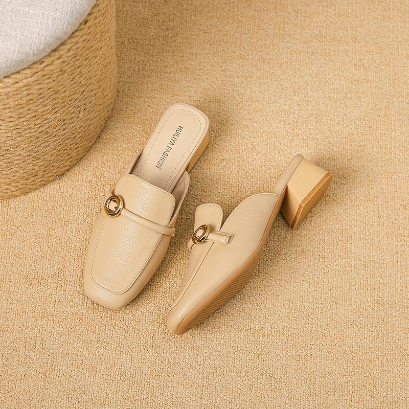 

Huiliya сумка головные уборы полутапочки женская верхняя одежда 2025 новые французские туфли Muller сандалии модная обувь X309-99 40 хаки