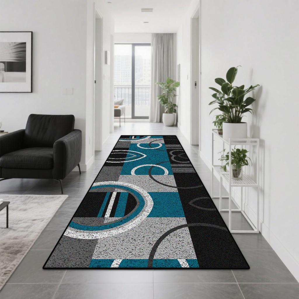 Modern Geometric Corridor Carpet Home Decoration Abstract Living Room Long Runner Rugs Bedroom Kitchen Aisle Easy Clean Foot Mat