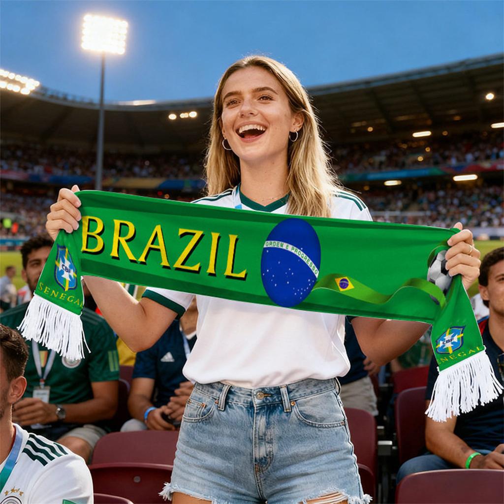 Soccer Fan Scarf World Cup Supporter Scarf Football Club Fan Scarf Soft Knit Material Durable Design Suitable for Outdoor Use