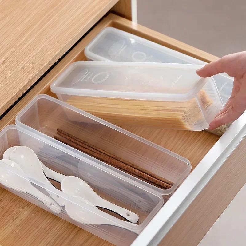 1pc Fresh box Noodle Plastic Food preservation Sealed box Rectangle Fruits Refrigerator storage Kitchen supplies Snack storage