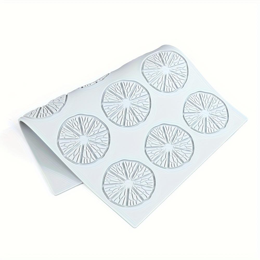 12-Hole Lemon Lace Silicone Mold, Exquisite Lemon Slice Texture Baking Mold, Cookie Chocolate Candy Decoration Mold, Food-Grade Silicone