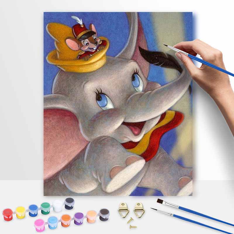 Disney Dumbo Oil Painting Kit Digital Painting Art Handmade Diy Home Room Decorations