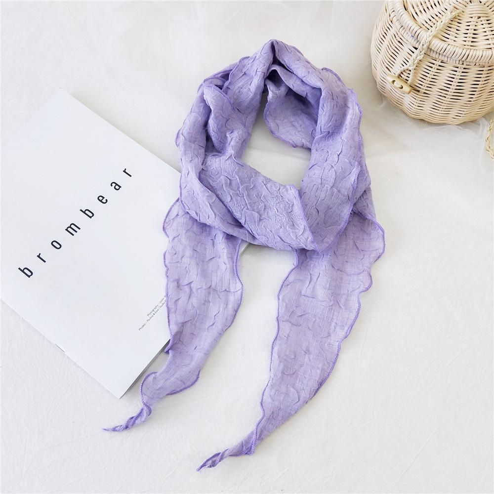 

Новый однотонный шарф для женщин на весну и осень, универсальный ремешок на запястье, повязка на голову, модное украшение, защита шеи для студентов, небольшой шарф 34*155cm