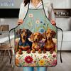 A Single Item Featuring Three Dachshunds Against a Floral Background, Perfect for Easter Decorations, a Gift for Family