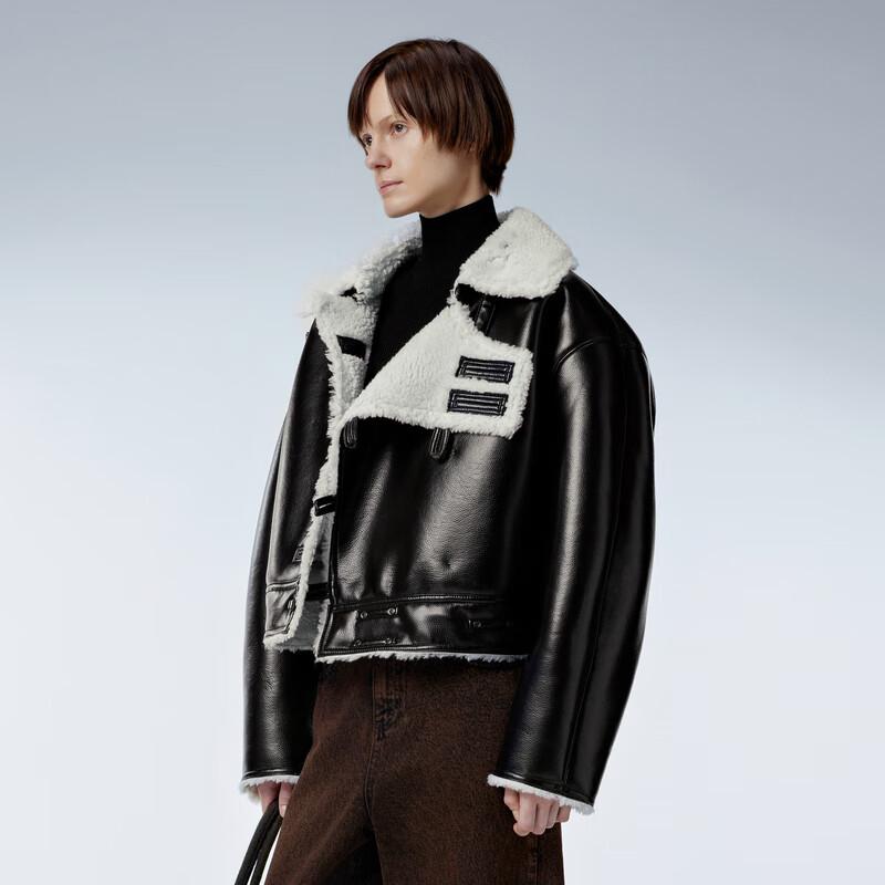 

JNBY 2023 Зимнее пальто из искусственного меха свободного кроя с лацканами и длинными рукавами XS