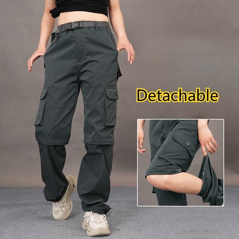 Outdoor Schnelltrocknende Hosen, Sommer Dünne Funktionale Overalls, Damen Multi-Taschen Abnehmbare Hosen