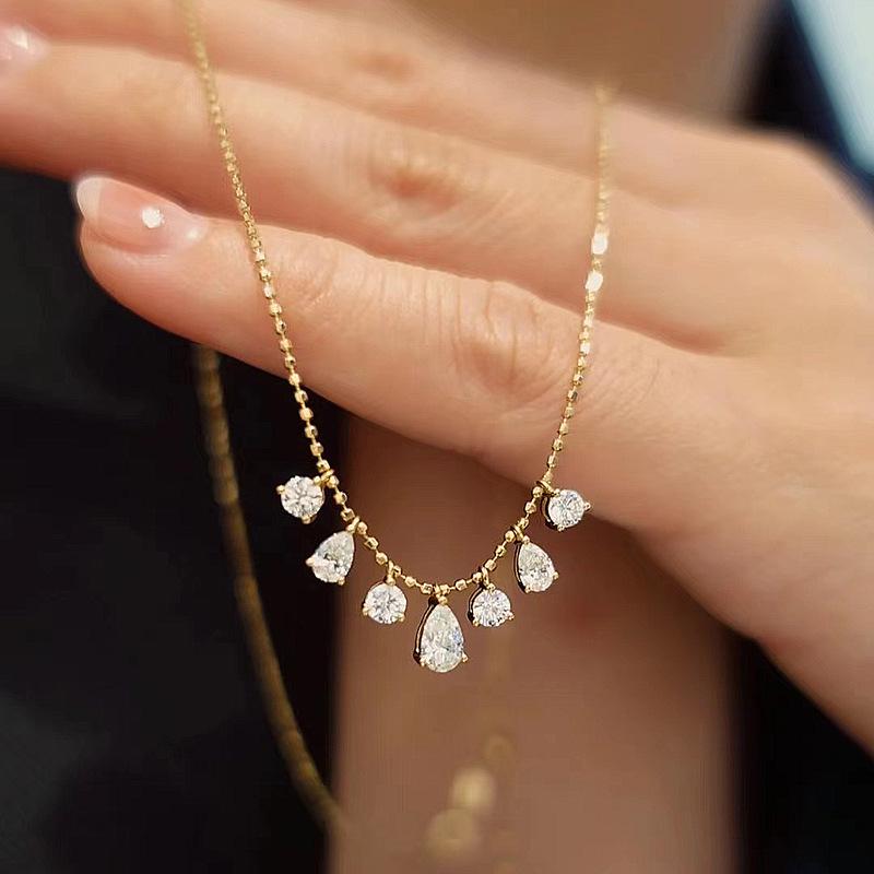 

Lulu Tong 2022 Teardrop Diamond Clavicle Necklace in S925 Sterling Silver 925 Silver