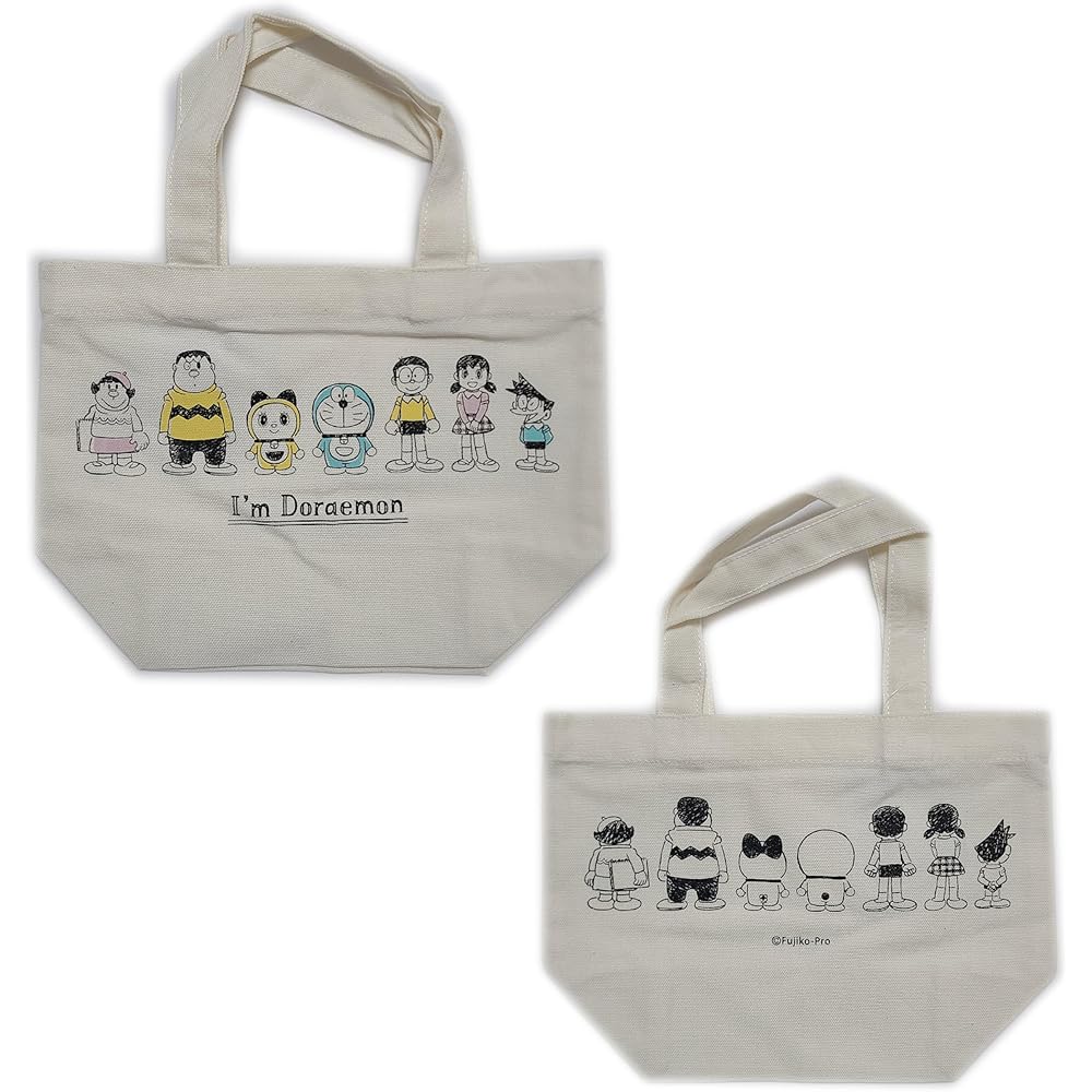Sanrio Mini Tote Lunch Tote Bag, Canvas Cotton Fabric, Small, Cute, Character Design, Doraemon